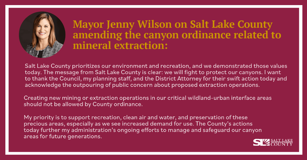 Mayor Wilson Quarry Statement